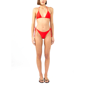 Custom Women Solid Color <b>Bikini</b> <b>Set</b> <b>Triangle</b> Swimwear Sexy Tie Side Swimsuit Summer Beachwear OEM ODM Supplier - Product Image 2