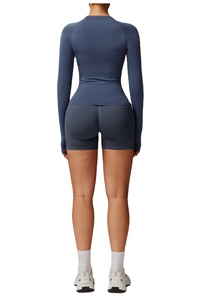 Conjunto de Yoga para Mujer de 2 Piezas, Ropa Deportiva, Shorts Sin Costuras de Cintura Alta con Logotipo Frontal, Ropa Deportiva Elástica Activa - Product Image 2