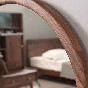 Modern Round Handmade Solid Wood Frame Wall Mirror Decorative for Bedroom <b>Bathroom</b> <b>Vanity</b> Modern Contemporary Design - Product Image 4