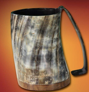 Premium Viking Drinking Horn 100% Tasse en corne naturelle faite à la main avec support d'Inde - Product Image 1