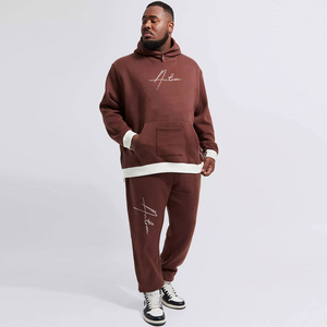 High Quality Tracksuits Plain Blank Two Piece Jogger Set Track Suit For <b>Men</b> - Product Image 3