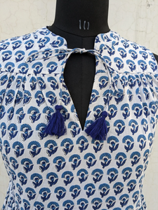 Vestido de Verano 100% Algodón para Mujer, Estampado a Mano, Vestido Maxi de Capas, Diseño Sólido, Sostenible para la Temporada de Otoño/Verano - Product Image 3