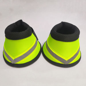 Bottes de protection pour chevaux OEM durables avec bande réfléchissante, jaune fluo, vente en gros - Product Image 3