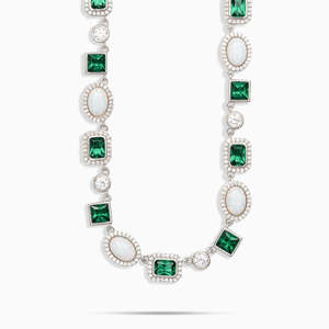 Luxury Multi Shape Moissanite Diamond <b>Necklace</b> 925 Sterling Silver Halo Moissanite Gemstone Choker <b>Necklace</b> for Women - Product Image 2