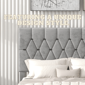 Lit rembourré gris design moderne de taille queen avec tiroirs gigognes sans sommier. - Product Image 4