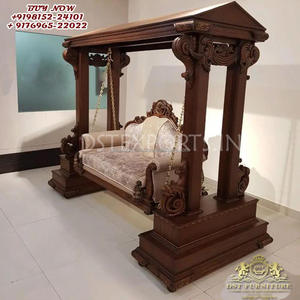 ชิงช้าไม้สักเคลือบวอลนัทสำหรับตกแต่งบ้าน งานฝีมือชิงช้าไม้สำหรับห้องนั่งเล่น สีน้ำตาลเงาสำหรับตกแต่งบ้าน สหราชอาณาจักร - Product Image 4