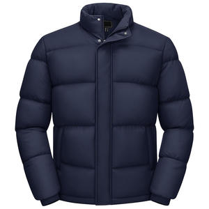 Veste d'hiver longue pour homme avec broderie personnalisée sur le devant, doublure lisse et support de production de vêtements - Product Image 1