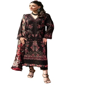 Ensemble Kurti 3 Pièces pour Femmes, Style Pakistanais, en Tissu Lawn Original de Marque, Non Cousu, Ramsha, pour Femmes Indiennes et Filles, Modèle Sari Salwar Lourd et Élégant, Vente en Gros - Product Image 1