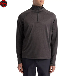 T-shirt unisexe à col montant, fermeture éclair quart de tour, maille unie, manches longues, séchage rapide, pour le sport et la course, 100 % polyester - Product Image 2