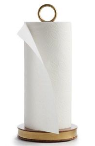 Modern Matte Black Steel Paper Towel Holder Elegant Scroll Design Free <b>Standing</b> Kitchen Roll Holder With <b>Weighted</b> Base Decor - Product Image 6