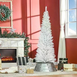 Albero di Natale Artificiale di Alta Qualità in Pino Bianco di Lusso, Realistico in PET PVC, Personalizzabile e Pieghevole in Metallo per Decorazioni Esterne - Product Image 1