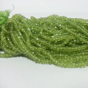 3mm 4mm Natural Green <b>Peridot</b> Faceted Rondelle Gemstone Beads Strand Jewelry Trending Product Buy Online Now At Affordable Price - Product Image 2