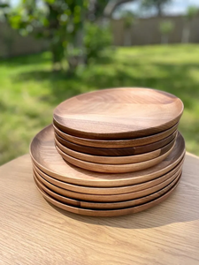 Handmade <b>Walnut</b> Wood Plate – Rustic Serving Dish, Eco-Friendly Kitchen Decor, Wooden Dinner Plate for Food, <b>Table</b> - Product Image 4