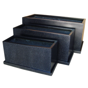 Jardinières rectangulaires à plusieurs niveaux en fibre de verre, de bonne qualité et durables, prêtes à être expédiées, pour jardin extérieur et patio. - Product Image 1