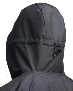 Men's Hooded Windproof <b>Rain</b> <b>Jacket</b> Solid <b>Black</b> Polyester Zipper Closure Casual Outdoor Wear Autumn Style Regular Fit - Product Image 3