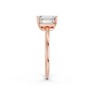 ZOTA JEWEL แหวนหมั้นเพชร 14K สำหรับผู้หญิง โรสโกลด์ ได้รับการรับรองจาก IGI เพชรเพาะเลี้ยง 1.17 กะรัต ทรงเอเมอรัลด์ ดีไซน์คลาสสิก ประดับเพชรด้านข้าง - Product Image 3