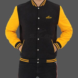 Chaqueta Varsity Elegante Estilo Urbano con Mangas Acanaladas y Tejido Cómodo - Product Image 4