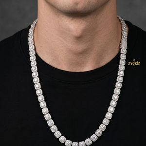 18K Gold 8mm Moissanite Tennis <b>Chain</b> Necklace Premium VVS <b>Iced</b> <b>Out</b> Hip Hop Luxury Jewelry Diamond Tester Necklace - Product Image 5