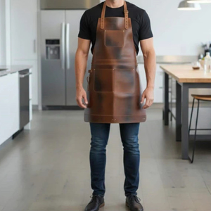 Professional <b>Leather</b> <b>Apron</b> for Chef Barber Workshop Durable Cowhide <b>Apron</b> Bulk Wholesale Competitive Price LPN-0257 - Product Image 1