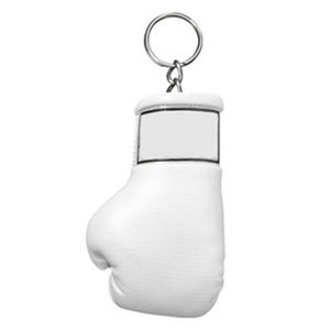 Llavero de Guante de Boxeo Blanco, Material PU, Cierre de Velcro, Equipo de Boxeo para Adultos, Diseño Antideslizante - Product Image 1
