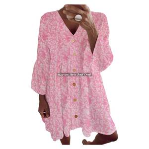 Robe de plage bohème en coton pour le printemps et l'été - Robe de plage indienne en coton pour le printemps et l'été - Robe plissée pour femmes pour le printemps - Product Image 5