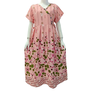 Chemise de nuit décontractée style kimono avec cordon sur les côtés, grande taille, douce, respirante, longueur genou, idéale pour l'été - Product Image 2