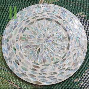Wholesale Round Mother of Pearl <b>Placemat</b> Handmade Capiz Shell Inlay <b>Table</b> Mat Luxury Dining <b>Table</b> Decor Natural Shell <b>Placemat</b> - Product Image 4