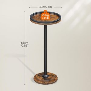 Round <b>Side</b> <b>Table</b>, Drink <b>Table</b>, Coffee Martini <b>Table</b> with Pedestal Accent <b>for</b> Small Spaces in Living Room, Bedroom, <b>Sofa</b> Couch, - Product Image 1