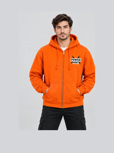 Premium Quality Winter Hoodies Fleece Oversized Street Wear Casual Hoodie for Unisex Orange Color Custom Printed Sweatshirt - Product Image 3