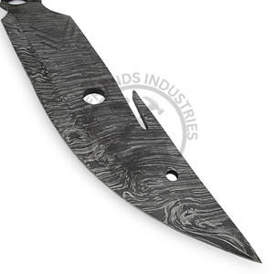 มีดล่าสัตว์กลางแจ้งรุ่นใหม่ล่าสุด ด้ามจับหุ้มหนัง  ใบมีดเหล็กดามัสกัสแบบเต็มตัน  คมกริบ  ด้ามจับหุ้มเชือกหนัง  มีดเอาตัวรอดที่ดีที่สุด - Product Image 3