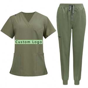 Conjuntos de Uniformes Médicos Cómodos para Mujer, de Poliéster y Spandex, con Tela de Lona, Diseño Moderno, Uniformes de Trabajo - Product Image 2
