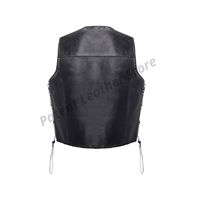 Gilet décontracté pour homme en cuir véritable et toile, respirant, coupe-vent, pour l'extérieur, service OEM personnalisé, quantité en gros, col en V