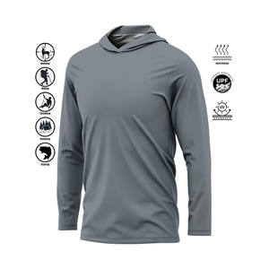 Sweat à capuche noir pour homme, manches longues, respirant, léger, UPF 50, 100% polyester, motif multi-imprimé, idéal pour les activités sportives - Product Image 5