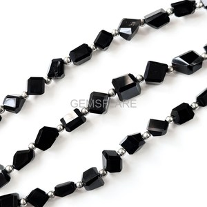 Cuentas de Ónix Negro Natural Facetadas al por Mayor, Pepitas Sueltas de Ónix Negro 5x7-6x8MM, 8 Pulgadas para Fabricación de Joyas - Product Image 2