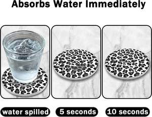 Drinks <b>Coasters</b> with Non-Scratch <b>Cork</b> Base Round Cup Mats for Home Kitchen Bar Decor Absorbent Table Protection - Product Image 4