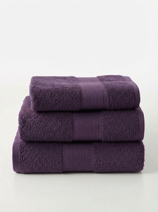 Ensemble de serviettes de bain en tissu éponge uni violet, rectangulaires, tissées, pour usage domestique, adulte - Product Image 2