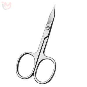 Ciseaux à cuticules professionnels en acier inoxydable poli miroir argenté, pointe précise et aiguisée, outils de manucure et pédicure, OEM - Product Image 3