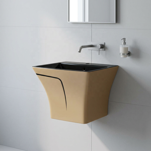WC monobloc en céramique haut de gamme bicolore avec finition ergonomique ultra-brillante pour toilettes commerciales contemporaines - Product Image 3