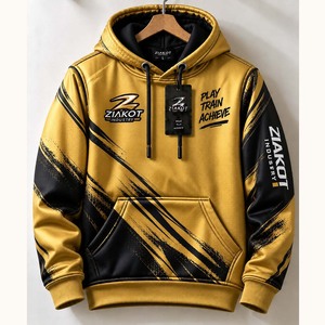 Sudadera con Capucha Deportiva de Moda, Personalizada, en Dorado, Negro y Morado, de la Marca Ziakot, Venta Directa al Por Mayor - Product Image 2