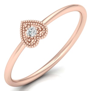 14K Real Gold Heart Shape Band With Brilliant Cut Moissanite New Trendy Design Engagement <b>Ring</b> Simple Gold Jewelry <b>For</b> Women <b>Men</b> - Product Image 3