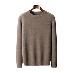 Pull en tricot uni pour homme, manches longues, coupe classique, gris, automne, 2027 - Product Image 2