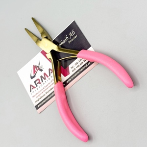 Pinza Profesional para Extensiones de Cabello de Acero Inoxidable de Grado Quirúrgico con Superficie Plana y Mango Dorado y Rosa con Etiqueta Privada - Product Image 2