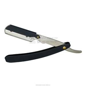 Maquinilla de afeitar recta de una sola hoja de acero inoxidable 100%, estilo caliente, negra para cara, cuerpo, afeitado, garganta, peluquero, belleza, cuidado Personal - Product Image 1