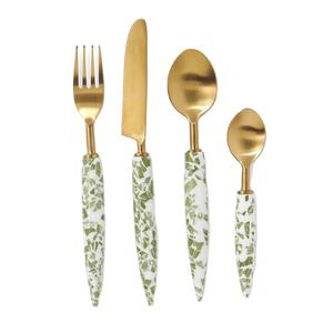 Suministro directo de fábrica de juego de cubiertos Juego de cubiertos con mango de resina de calidad superior Disponible a precio de mercado razonable - Product Image 1