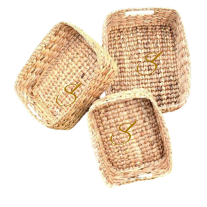 Ensemble de 3 paniers de rangement multi-usages en jacinthe d'eau - Panier cadeau - Product Image 3