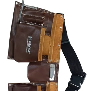 Bolso bandolera de cuero con 4 bolsillos: almacenamiento práctico y diseño portátil que incluye soportes y cinturón. - Product Image 1