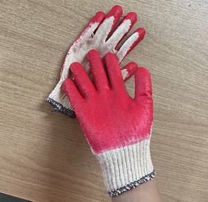 ถุงมือยางเคลือบลาเท็กซ์เวียดนาม ป้องกันการบาด ป้องกันการลื่น ถุงมือทำงานเพื่อความปลอดภัย เคลือบบางส่วน ใช้ซ้ำได้ ป้องกันด้วยผ้าฝ้าย สำหรับทำสวน - Product Image 1