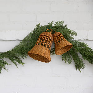 Cloches en rotin décor de noël décoration intérieure maison extérieure cloche naturelle faite à la main prix le plus bas - Product Image 3