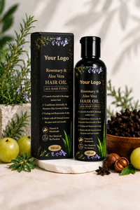 Aceite Capilar de Romero y Aloe Vera |   Aceite Herbal para el Crecimiento del Cabello y Nutrición del Cuero Cabelludo |   Producto para el Cuidado del Cabello al por Mayor de Marca Privada OEM - Product Image 3