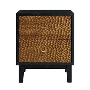 Mesita de Noche Moderna de Madera Maciza con 2 Cajones y Mesa Auxiliar, Gabinete de Almacenamiento para Dormitorio Ideal para Apartamentos - Product Image 1